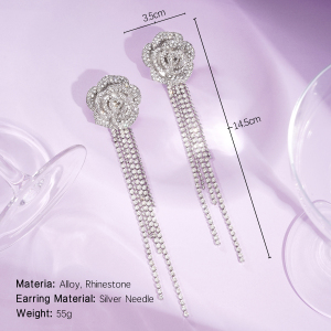 1 Paire De Boucles D'Oreilles Festives En Alliage Avec Pompon Rose h5 