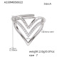 Bague cœur en zircon couleur acier A330-A Image2