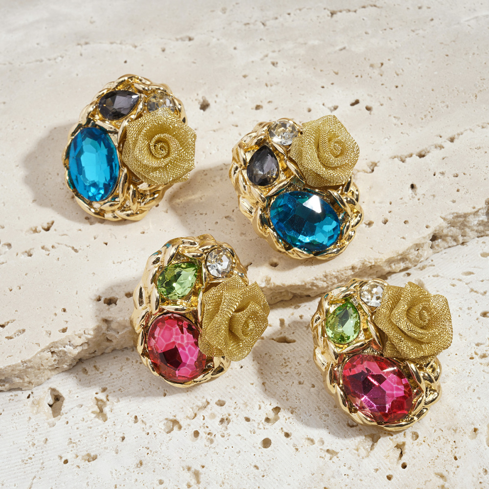 1 Paire De Boucles D'Oreilles À Tige En Alliage À Motif Floral Rétro h5Image3