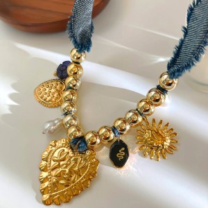 Collier Pendentif Coeur Couleur Or 1 Pièce h5 Image4