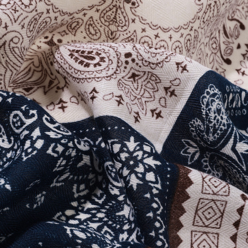 Bandana Rétro Patchwork En Rayonne À Fleurs De Cajou Pour Femme, 1 Pièce h5Image5