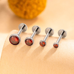 Boucles D'Oreilles Percées Simples En Alliage De Titane Et Zircon Pour Femme, 1 Pièce h5 Image3