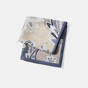 Bandana Pour Femme En Rayonne À Fleurs De Cajou, Série Bleue, 1 Pièce h5 Image4