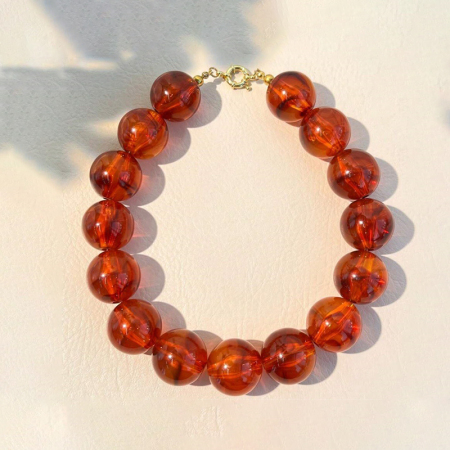 Collier de perles rétro en acrylique dégradé de couleurs de 25 mm