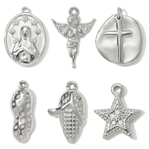 Pendentif Femme En Acier Inoxydable Étanche, Magnifique, En Forme D'Ange (1 Pièce) h5 Image5