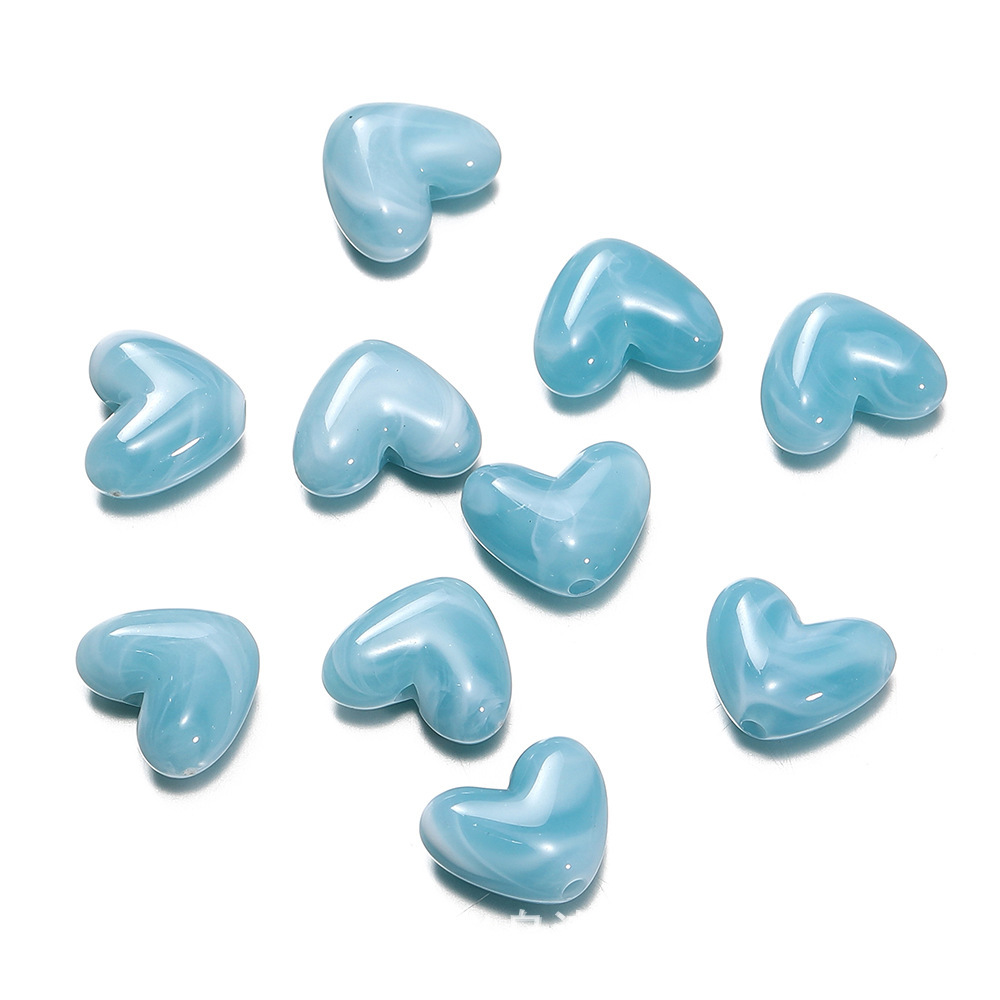 1 Sachet De Perles Acryliques En Forme De Cœur À Faire Soi-Même