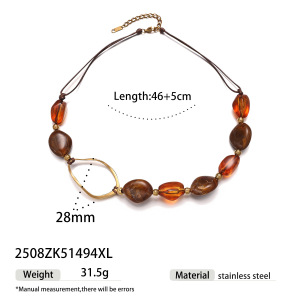 Collier De Perles En Acrylique De Forme Irrégulière, 1 Pièce h5 