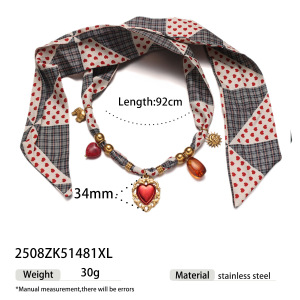 Collier Pendentif Cœur En Acier Inoxydable Étanche Couleur Or h5 