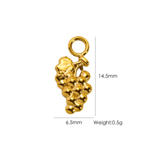 Pendentif Femme Diy Mignon En Forme De Talon Haut Et De Fruit, En Acier Inoxydable Étanche, Couleur Or h5 