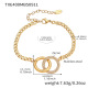 TXE400-Bracelet double anneau en or 16+5 cm Image3