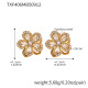 Boucles d'oreilles en zircon à cinq feuilles rotatives en or Image3