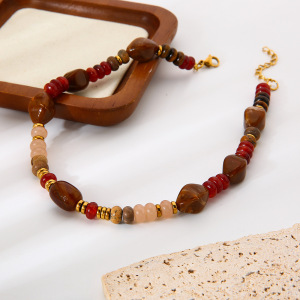 Collier De Perles Acryliques Dorées Pour Femme, 1 Pièce h5 Image2