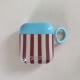 Casque IMD rayures bleu marron + anneau/Airpods 4 Image3