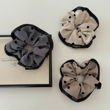 1 chouchou pour femme en tissu à pois rétro série simple 2