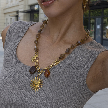 Ensemble de colliers en perles acryliques en forme de cœur 2