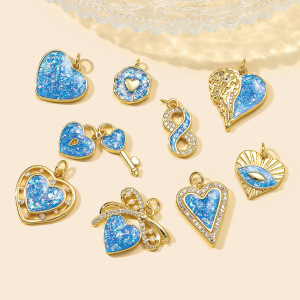 Pendentif Femme En Acier Inoxydable Doré, Orné D'Un Cœur En Opale Romantique (1 Pièce) h5 Image6