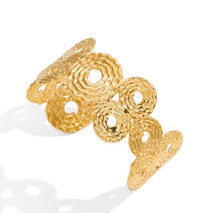 Bracelet Manchette Pour Femme Shining Dove En Acier Inoxydable Étanche Couleur Or (1 Pièce) h5 