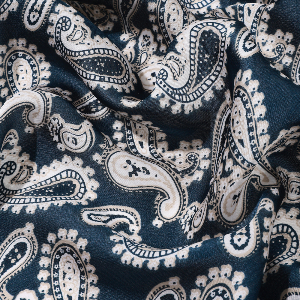 Bandana Rétro En Rayonne À Fleurs De Cajou Pour Femme, 1 Pièce Image5