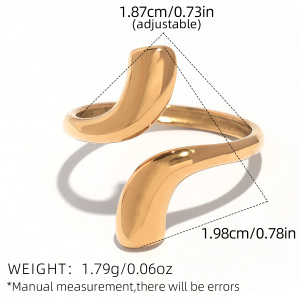 Bague Femme Simple, Forme Irrégulière, En Acier Inoxydable Étanche h5