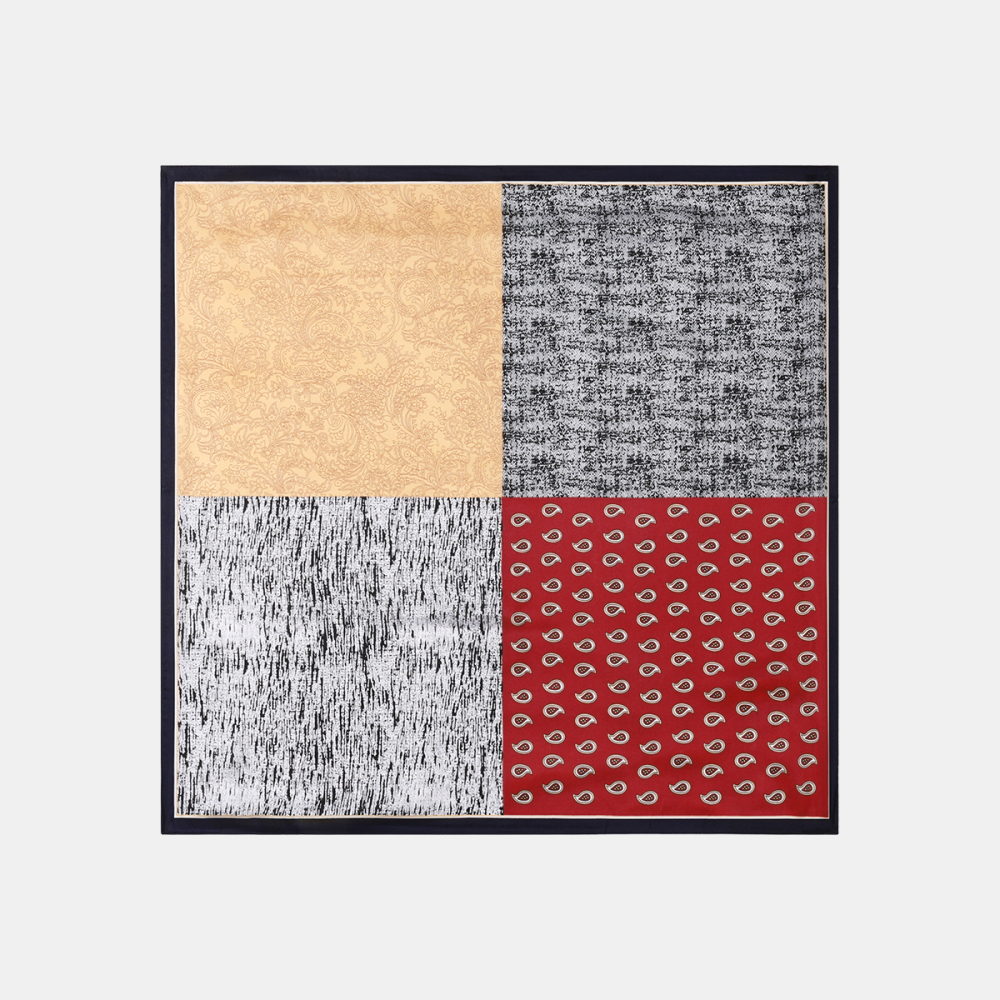 Bandana Pour Femme En Rayonne À Motif Patchwork De Fleurs De Cajou, 1 Pièce 