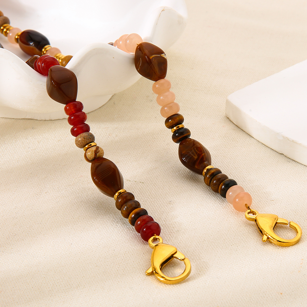 Collier De Perles Rétro Classique En Acrylique Couleur Or Pour Femme, 1 Pièce Image7