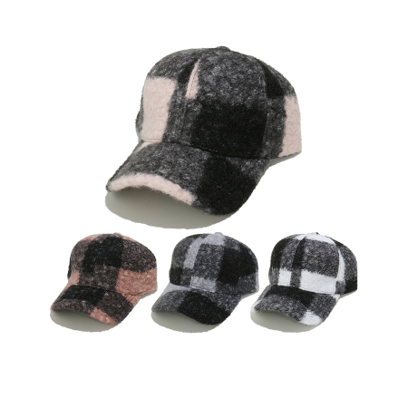 Casquette de baseball décontractée à carreaux 1 pièce