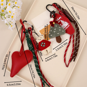 1 Pièce De Breloques De Sac Pour Femme En Tissu Avec Chapeau De Noël Romantique Et Mignon h5 Image5