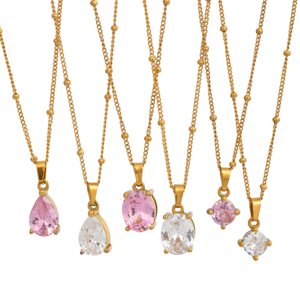 Collier Pendentif Minimaliste Incrusté De Zircons, 1 Pièce Image5