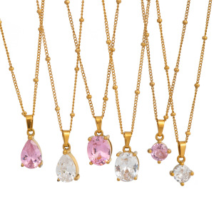 Collier Pendentif Minimaliste Incrusté De Zircons, 1 Pièce h5 Image5