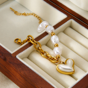 Bracelet À Breloques Pour Femme, 1 Pièce, Forme Irrégulière Et Délicate, En Acier Inoxydable, Étanche. h5 Image5