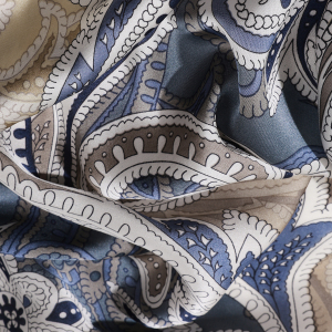 Bandana Pour Femme En Rayonne À Fleurs De Cajou, Série Bleue, 1 Pièce h5 Image5