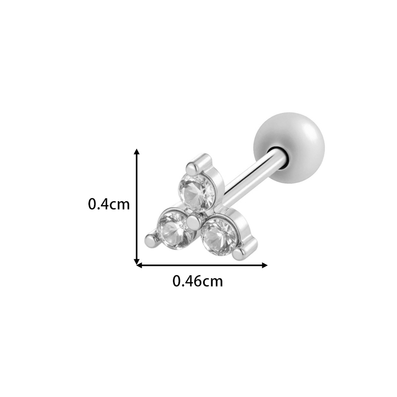 Boucle D'Oreille Piercing Triangulaire En Zircone Couleur Or 1 Pièce h5Image2