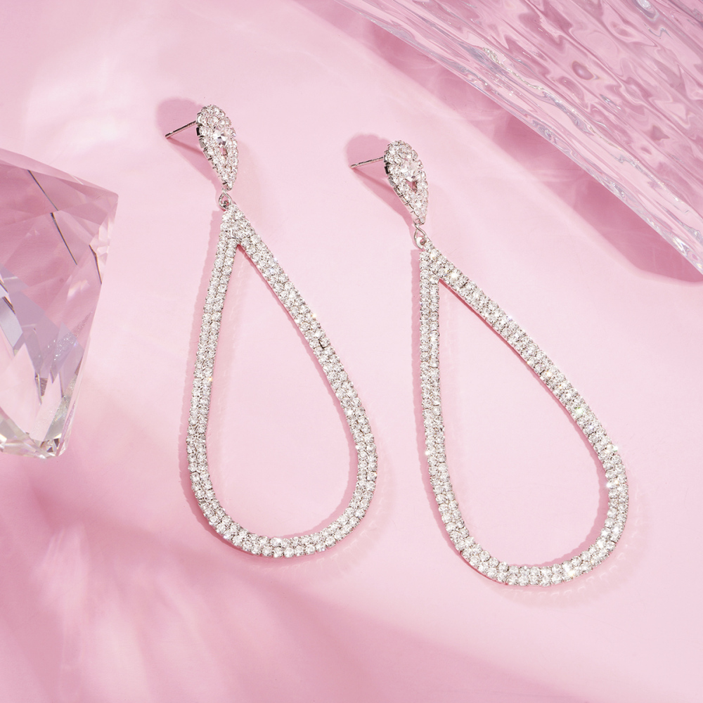 1 Paire De Boucles D'Oreilles Festives En Cuivre En Forme De Goutte Image4