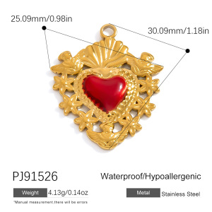 Pendentif Rétro En Forme De Cœur À Faire Soi-Même, 1 Pièce h5 Image2