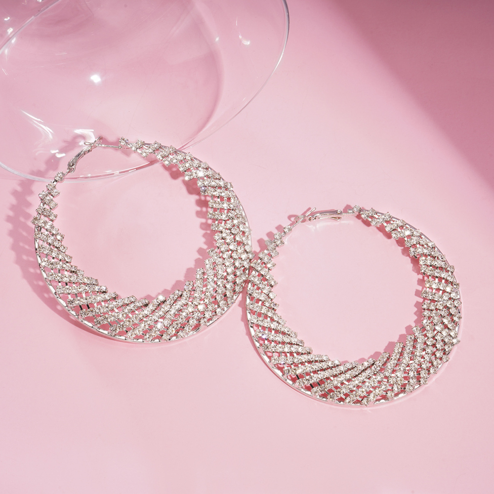 1 Paire De Boucles D'Oreilles Rondes En Alliage, Collection Festive Image2