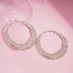 1 Paire De Boucles D'Oreilles Rondes En Alliage, Collection Festive h5 Image2