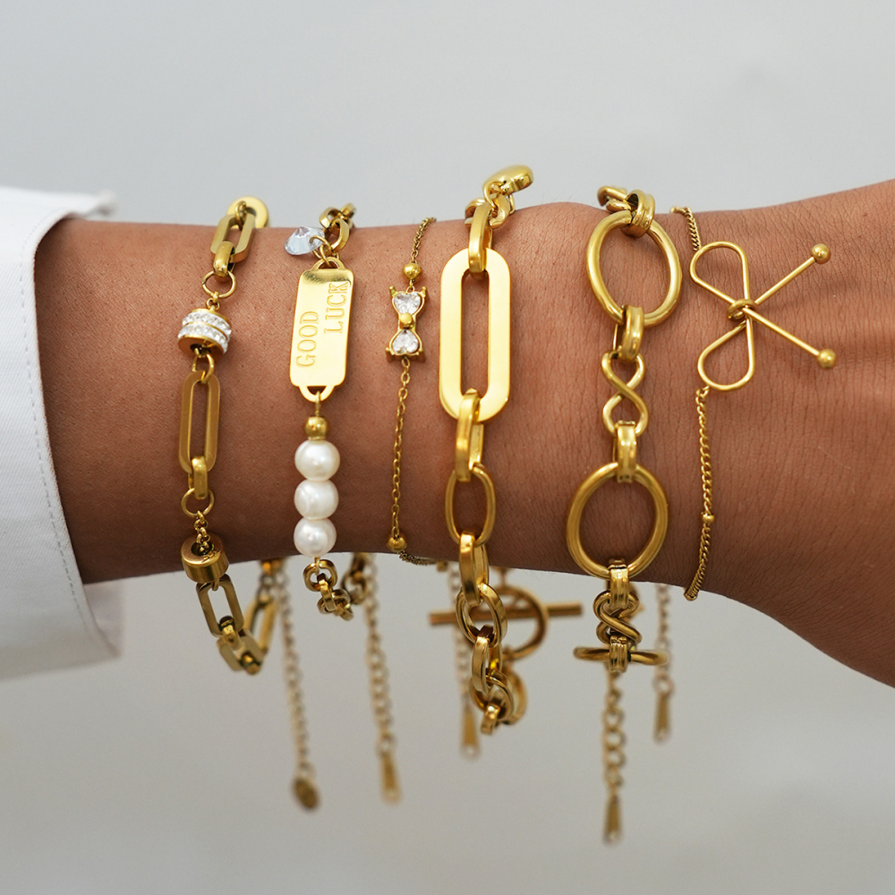 Bracelet Chaîne Étanche En Acier Inoxydable Pour Femme, Forme Irrégulière, À Porter Au Quotidien (1 Pièce). Image5