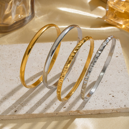 Bracelet jonc étanche en acier inoxydable, couleur unie, 1 pièce