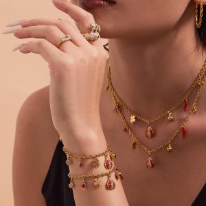 Ensembles De Bijoux Pour Femmes Classic Beetle&Clover En Acier Inoxydable Étanche, Couleur Or Et Zircon. h5 Image2
