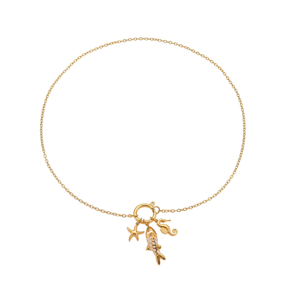 Ensembles De Bijoux Pour Femmes En Acier Inoxydable, Couleur Or, Représentant De Magnifiques Poissons 