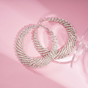 1 Paire De Boucles D'Oreilles Rondes En Alliage, Collection Festive h5 Image4
