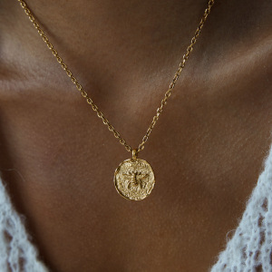 Collier Pendentif Élégant En Forme De Croix, En Acier Inoxydable Étanche, Couleur Or, Avec Perle, Pour Femme (1 Pièce) h5 Image4