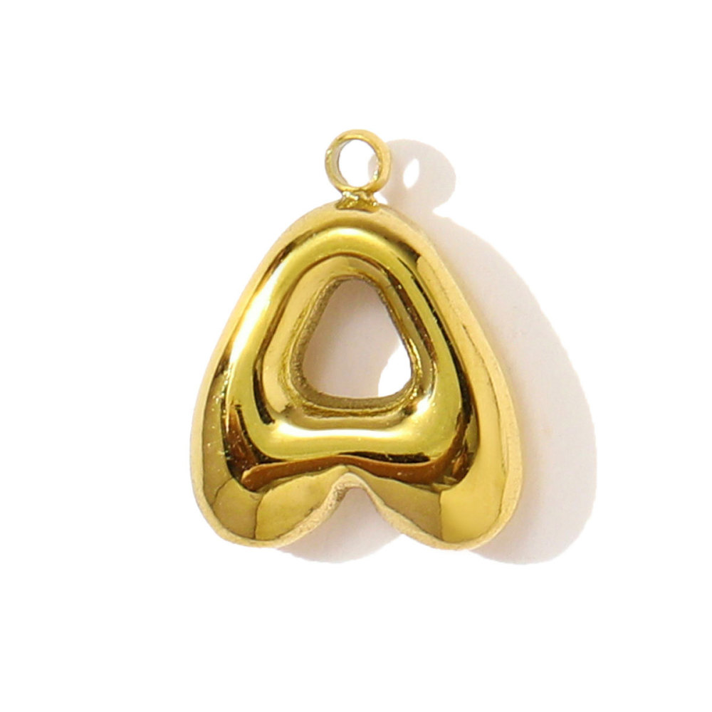Pendentif Classique Pour Femme, En Acier Inoxydable, Couleur Or, Avec Lettre (1 Pièce)