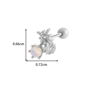 1 Boucle D'Oreille Piercing En Zircon Couleur Cuivre Or h5 Image2