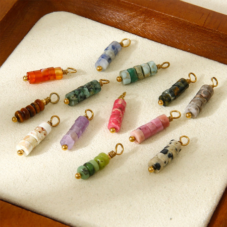 Pendentif DIY en pierre naturelle de forme irrégulière (1 pièce) 2