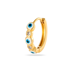 Boucles D'Oreilles Créoles Pour Femme, Motif Œil, Cuivre, Or, Zircone h5 Image6