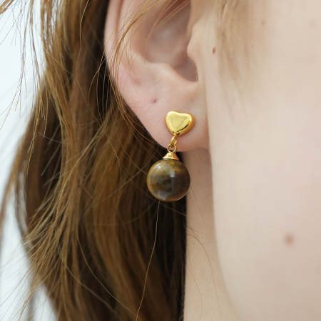1 paire de boucles d'oreilles puces rétro rondes en acier inoxydable étanche couleur or pour femme 2