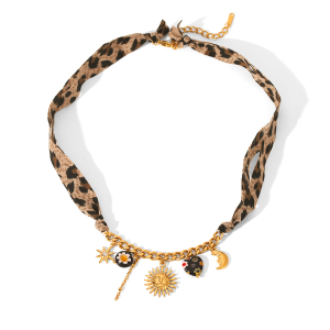Ensemble De Bijoux Pour Femme En Acier Inoxydable Doré, Motif Fleur Et Soleil (1 Pièce) h5 