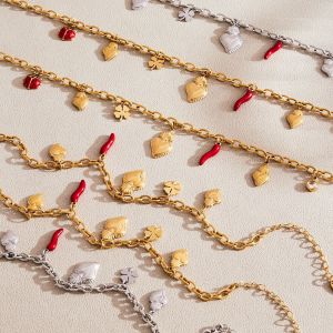 Ensembles De Bijoux Pour Femmes Heart&Chili En Acier Inoxydable Étanche Couleur Or h5 Image4