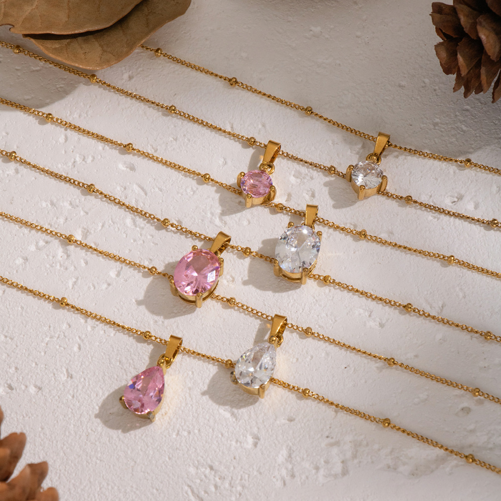 Collier Pendentif Minimaliste Incrusté De Zircons, 1 Pièce Image4